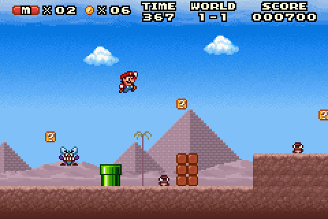 Super Mario Land Advance gameplay in World 1-1