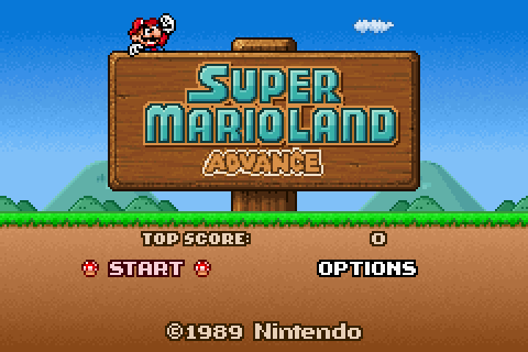 Super Mario Land Advance title screen